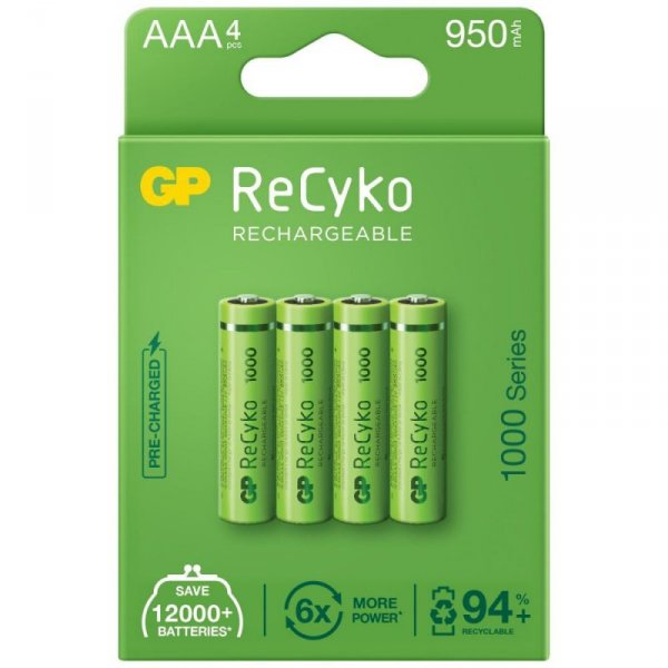 R03 Akumulator 4Bl Gp Recyko 1000 950Mah