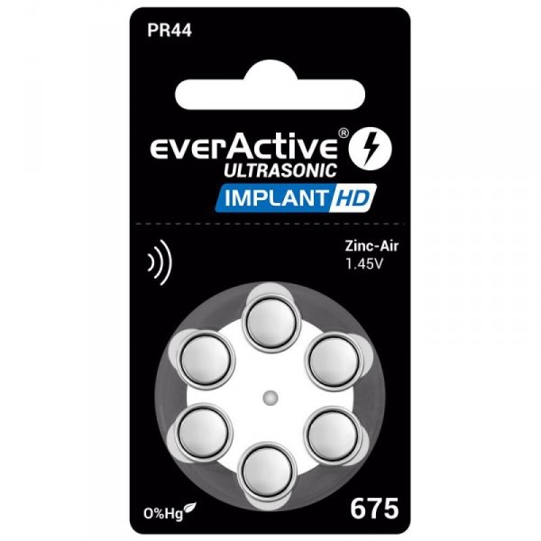 Baterie do aparatu słuchowego UltraSonic Implant HD 675 6 szt - EverActive