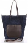 Kožené kabelka univerzální Genuine Leather tmavě modrá 808036