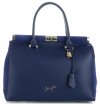 Kožené kabelka kufřík Vittoria Gotti chpově modrá V817