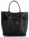 Kožené kabelka shopper bag Vittoria Gotti černá V355