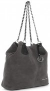 Kožené kabelka shopper bag Vittoria Gotti šedá V3081