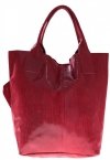 Kožené kabelka shopper bag Genuine Leather červená 555