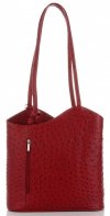 Kožené kabelka klasická Genuine Leather červená 494