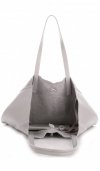Kožené kabelka shopper bag Vittoria Gotti světle šedá V602