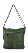 Kožené kabelka listonoška Genuine Leather lahvově zelená L5127