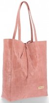 Kožené kabelka shopper bag Vittoria Gotti růžová V299COCO