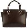 Kožené kabelka kufřík Genuine Leather čokoládová 2222