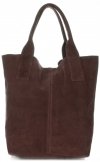 Kožené kabelka shopper bag Vittoria Gotti čokoládová V5190