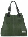 Kožené kabelka shopper bag Vittoria Gotti lahvově zelená V2L