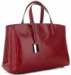 Kožené kabelka kufřík Genuine Leather červená 3239