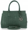 Kožené kabelka kufřík Vittoria Gotti lahvově zelená V1597FM