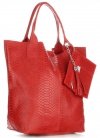 Kožené kabelka shopper bag Genuine Leather červená 777