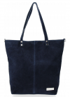 Kožené kabelka shopper bag Vittoria Gotti tmavě modrá VG41
