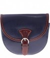 Malá kožená kabelka listonoška Tmavě modrá
