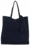 Kožené kabelka shopper bag Vittoria Gotti tmavě modrá V205454