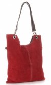 Kožené kabelka listonoška Genuine Leather červená 517