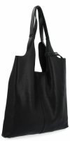 Italská Kožená Kabelka Shopper Bag s Kosmetickou 165 Černá