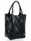 Kožené kabelka shopper bag Vittoria Gotti tmavě modrá B15