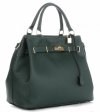 Kožené kabelka kufřík Vittoria Gotti lahvově zelená V366