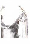 Kožené kabelka univerzální Vera Pelle stříbrná 8046