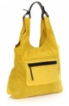 Kožené kabelka shopper bag Genuine Leather žlutá 8023
