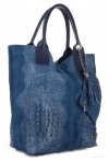 Kožené kabelka shopper bag Vittoria Gotti modrá V877