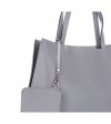 Kožené kabelka shopper bag Vittoria Gotti světle šedá V8