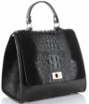 Kožené kabelka kufřík Genuine Leather černá 295