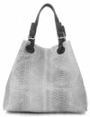Kožené kabelka shopper bag Vittoria Gotti světle šedá V2L