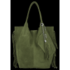 Kožené kabelka shopper bag Vittoria Gotti zelená B16