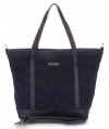 Kožené kabelka shopper bag Vittoria Gotti tmavě modrá V2939