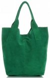 Kožené kabelka shopper bag Genuine Leather dračí zelená 801