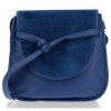 Kožené kabelka listonoška Vittoria Gotti tmavě modrá V5985