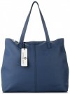 Kožené kabelka shopper bag Vittoria Gotti tmavě modrá V5705
