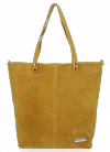 Kožené kabelka shopper bag Vittoria Gotti hořčicová VG41