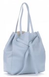 Kožené kabelka shopper bag Genuine Leather světle modrá 1158