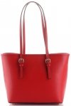 Kožené kabelka klasická Genuine Leather červená 3303