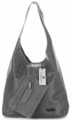 Kožené kabelka shopper bag Vittoria Gotti šedá V8804