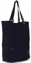 Kožené kabelka shopper bag Vittoria Gotti tmavě modrá V22