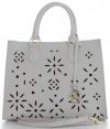 Kožené kabelka shopper bag Vittoria Gotti světle šedá V3093OD