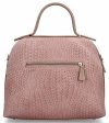 Elegantní Italská Kožená Kabelka se 2 Přihrádkami 5273 Pudrově Růžová