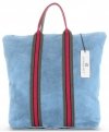 Kožené kabelka shopper bag Vittoria Gotti světle modrá V689746