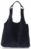 Kožené kabelka shopper bag Genuine Leather tmavě modrá 8023