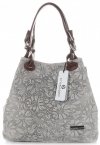 Kožené kabelka shopper bag Vittoria Gotti světle šedá V80049