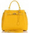 Kožené kabelka kufřík Vittoria Gotti žlutá V366