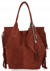 Kožené kabelka shopper bag Vittoria Gotti hnědá B16
