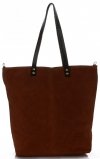 Kožené kabelka shopper bag Vera Pelle hnědá 80041