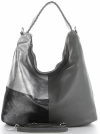 Kožené kabelka shopper bag Genuine Leather šedá 5521