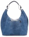 Kožené kabelka univerzální Vittoria Gotti modrá V8397